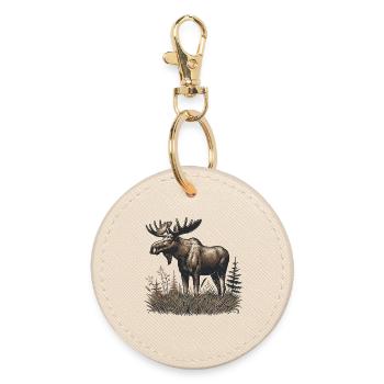 Elk - Round Keyring - oyster - Front