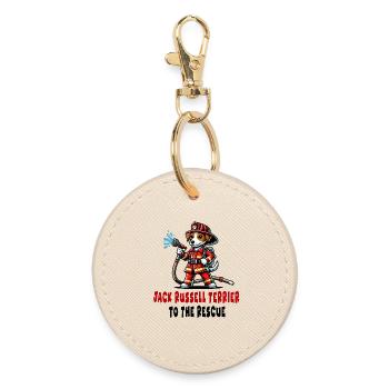 Jack Russell Terrier Fireman - Round Keyring - oyster - Front