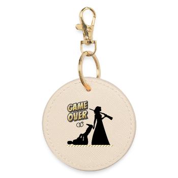 Geschenk zur Hochzeit lustig Spruch | Game over - Runder Schlüsselanhänger - Auster - Vorne