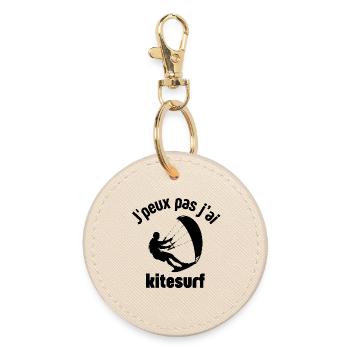 Kitesurfing, kiteboarding, kitesurfing fan - Round Keyring - oyster - Front