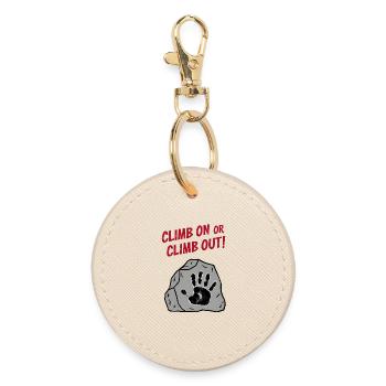 Climb On or Climb Out - Round Keyring - oyster - Front