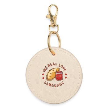 Pupusas - The Real Love Language - Round Keyring - oyster - Front