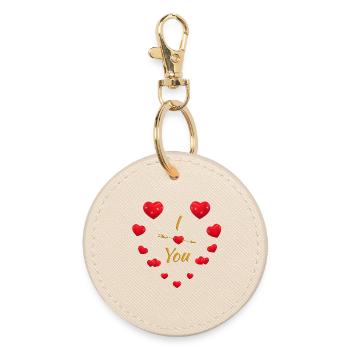 Design élégant en forme de cœur et de flèche pour les couples - Porte-clés rond - huître - Devant