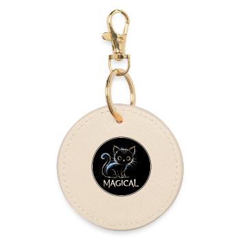 Magic Cat - Round Keyring - oyster - Front