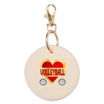 HERZ HOBBY VOLLEYBALL - Runder Schlüsselanhänger - Auster - Vorne