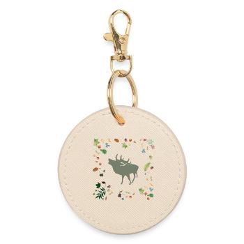 Cerf aux feuilles d’automne - Porte-clés rond - huître - Devant