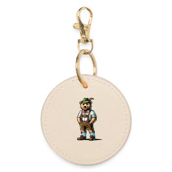 Bavarian Bear - Round Keyring - oyster - Front