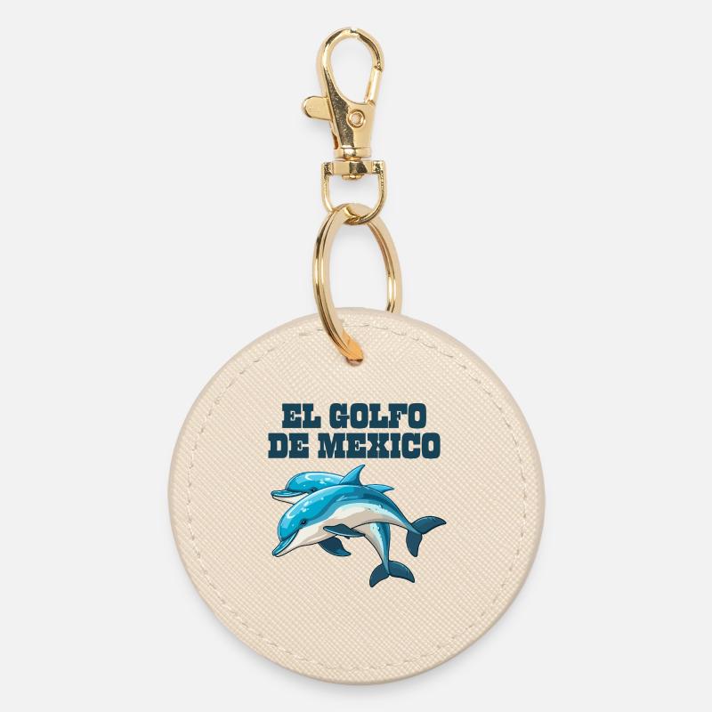 El Golfo De México Dolphin Gulf Of Mexico - Round Keyring - oyster