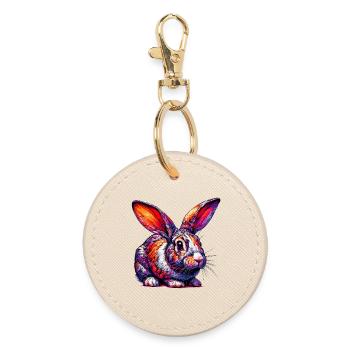 Lapin - Porte-clés rond - huître - Devant