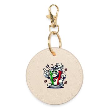 Espresso Italiano / Coffee Design - Round Keyring - oyster - Front