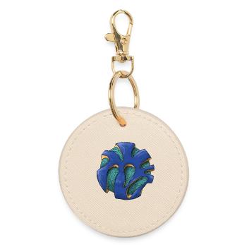 Living Azure Knot - Round Keyring - oyster - Front