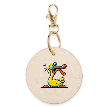 Crazy Duck - Round Keyring - oyster - Front