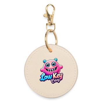 Low Key Crazy - Round Keyring - oyster - Front