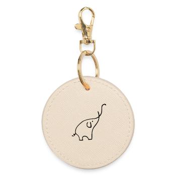 Elephant - Round Keyring - oyster - Front