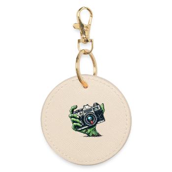 Zombie Camera - Round Keyring - oyster - Front
