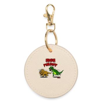 Dessin animé Dinos - Porte-clés rond - huître - Devant