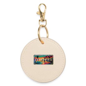 Essaouira Morocco Vintage Sign - Round Keyring - oyster - Front