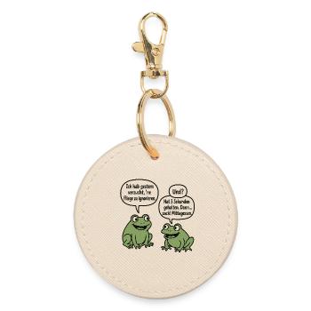 Humour de grenouille : la mouche ignore la blague - Porte-clés rond - huître - Devant
