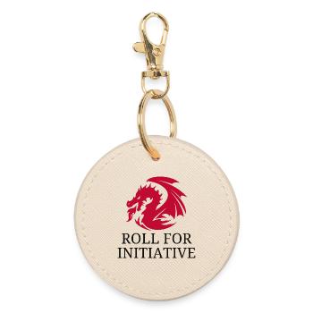Roll For Initiative – Feuerdrache - Runder Schlüsselanhänger - Auster - Vorne