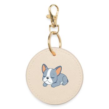 Bulldog français bleu en train de dormir - Porte-clés rond - huître - Devant