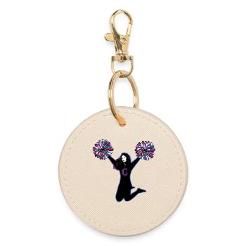 Pom-pom girl à pompons - Motif sportif dynamique - Porte-clés rond - huître - Devant