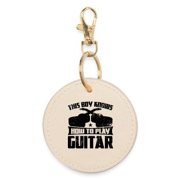 Guitar boy - Round Keyring - oyster - Front