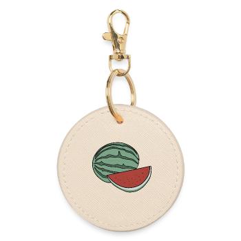 Delicious Fruit Watermelon - Round Keyring - oyster - Front