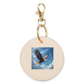 Animal Totem Aigle Majestueux - Porte-clés rond - huître - Devant