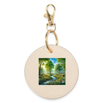 Harmonious nature dream - Round Keyring - oyster - Front