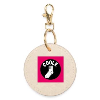 Cool sock socks and funny saying - Round Keyring - oyster - Front