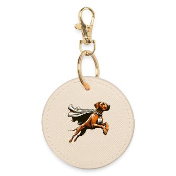 Super chien Rhodesian Ridgeback RR Ridgie cadeau - Porte-clés rond - huître - Devant