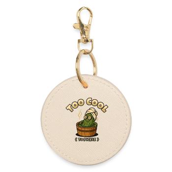 Too Cool To Pickle - Round Keyring - oyster - Front