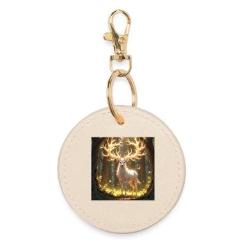 Animal Totem Cerf de Jour - Porte-clés rond - huître - Devant