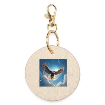 Animal Totem Aigle en Vol - Porte-clés rond - huître - Devant