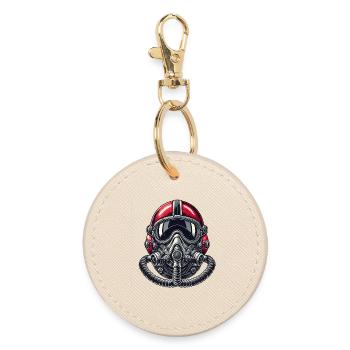 Conception du casque de pilote - Porte-clés rond - huître - Devant