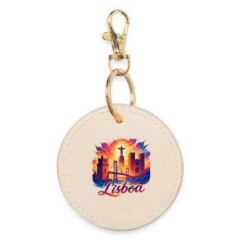 Lissabon Lisboa Hauptstadt Portugal Geschenk - Runder Schlüsselanhänger - Auster - Vorne