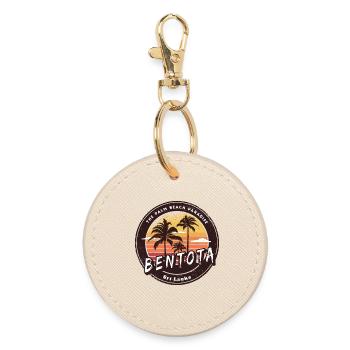 Bentota Beach Sri Lanka Palmen Design - Runder Schlüsselanhänger - Auster - Vorne