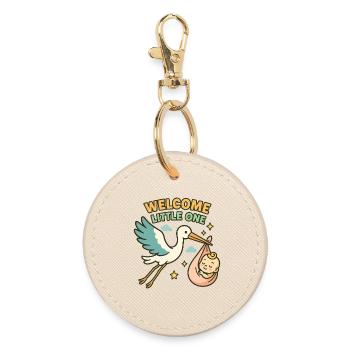 Bénédiction de bébé cigogne - La cigogne apporte bébé - Porte-clés rond - huître - Devant
