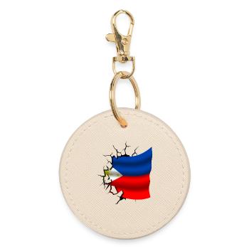 Philippine - Drapeau brisé - Porte-clés rond - huître - Devant