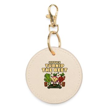 Lettuce Turnip Beet DJ Groove - Round Keyring - oyster - Front