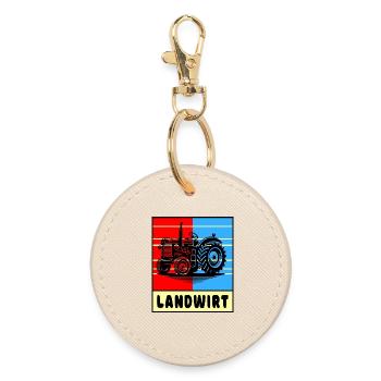Conception du tracteur agricole - Porte-clés rond - huître - Devant