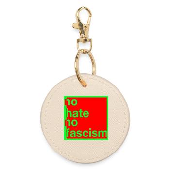 no hate no fascism - Runder Schlüsselanhänger - Auster - Vorne
