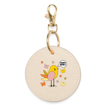 HALLO KITA KIND KINDERTAGESSTÄTTE VOGEL - Runder Schlüsselanhänger - Auster - Vorne