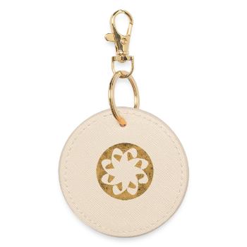 Armenian Christian Symbol of Eternity - Golden Circle - Round Keyring - oyster - Front