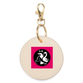 Renard et oie en amitié - Porte-clés rond - huître - Devant