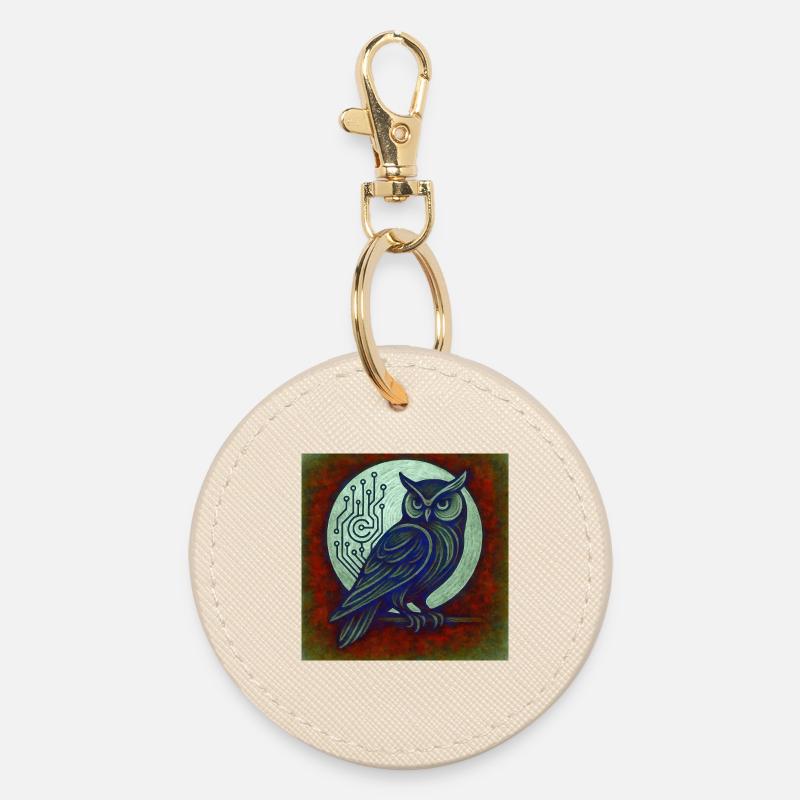 Hibou Dkital - Porte-clés rond - huître