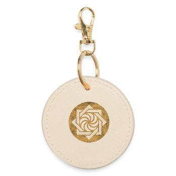 Arevakhach, Armenian symbol - golden circle - Round Keyring - oyster - Front