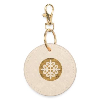Croix d’Alcantara dans un cercle doré - Porte-clés rond - huître - Devant