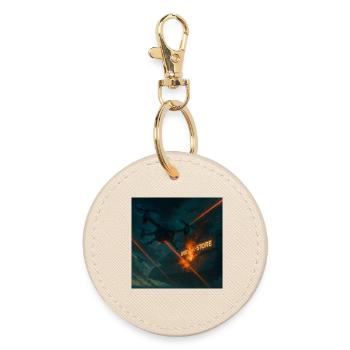Futuristic Air Base Attack Image - Round Keyring - oyster - Front
