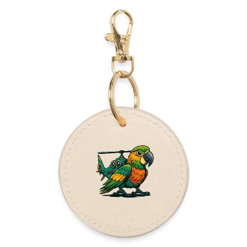 Heli-Parrot en utilisation - Porte-clés rond - huître - Devant